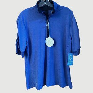 NWT | GGblue ASA | Cobalt Blue | Ruched Half Sleeve | Golf Shirt | Size XL
